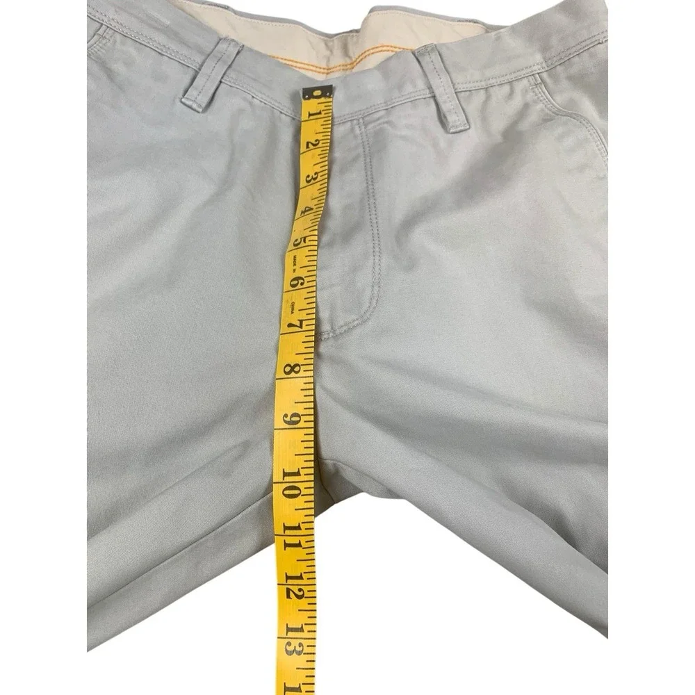 HAGGAR Life Khaki Mens Slim Fit Pants Gray Cotton Stretch 32x29‎